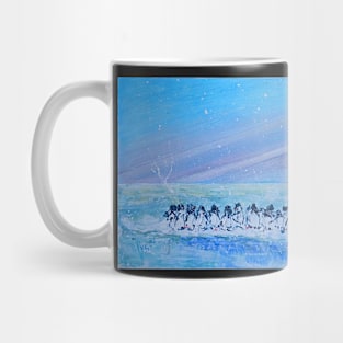 Penguins on the Edge - Acrylic on Canvas Mug